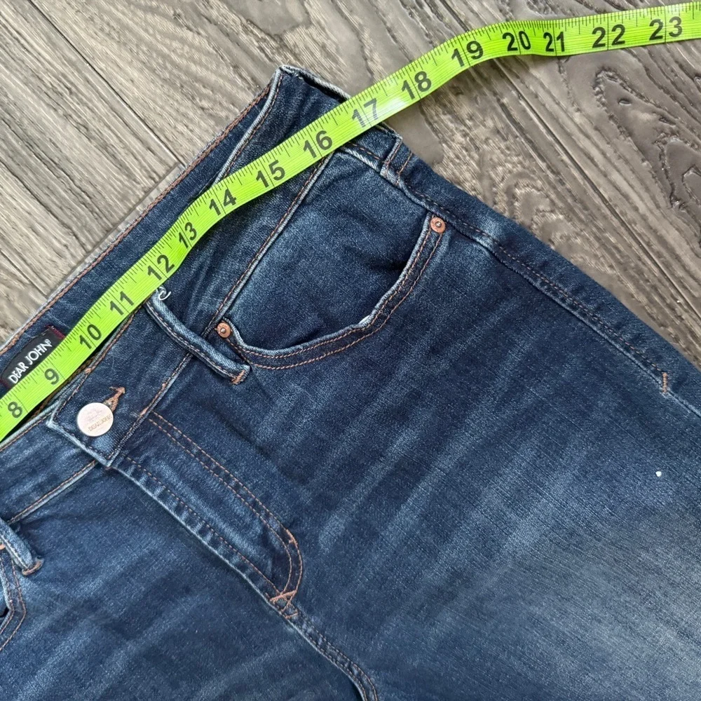 Dear John Gisele Skinny High Waisted Jeans Fray Asymmetrical Ankle Hem EUC 30
